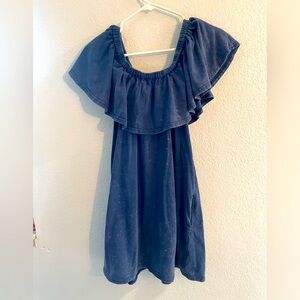 NHIM woman’s off the shoulder blue dress with pockets size medium